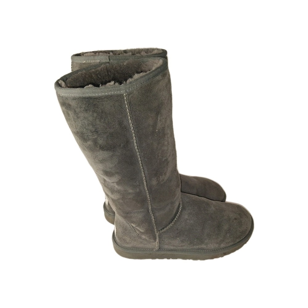 UGG Australia Classic Tall 5815 Women 8 Gray Leather Suede Sheepskin Boots 5815
